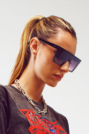 Oversized Squared 70´s Sunglasses in Black