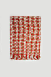 Super Soft Red Scarf With Geometric Print