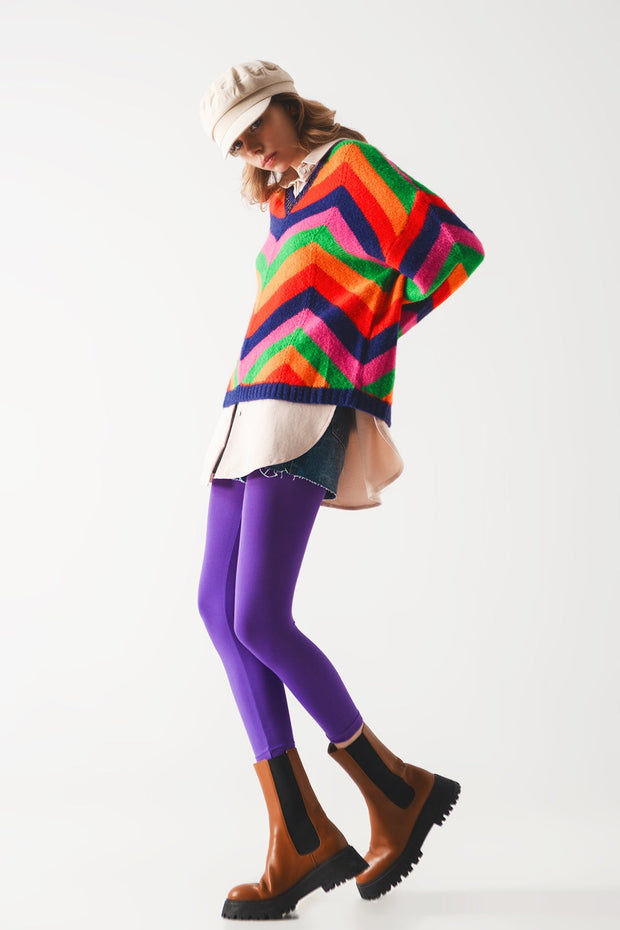 Striped Knit Sweater in Multi