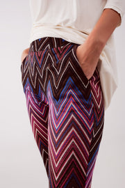 Pants in Fuchsia Geo Print