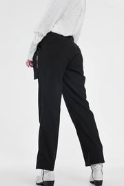 Black Pants With Wide Legs and Low Hem