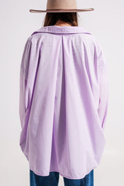 Relaxed Poplin Shirt in Lilac