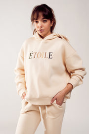 ETOILE Slogan Hoodie in Cream