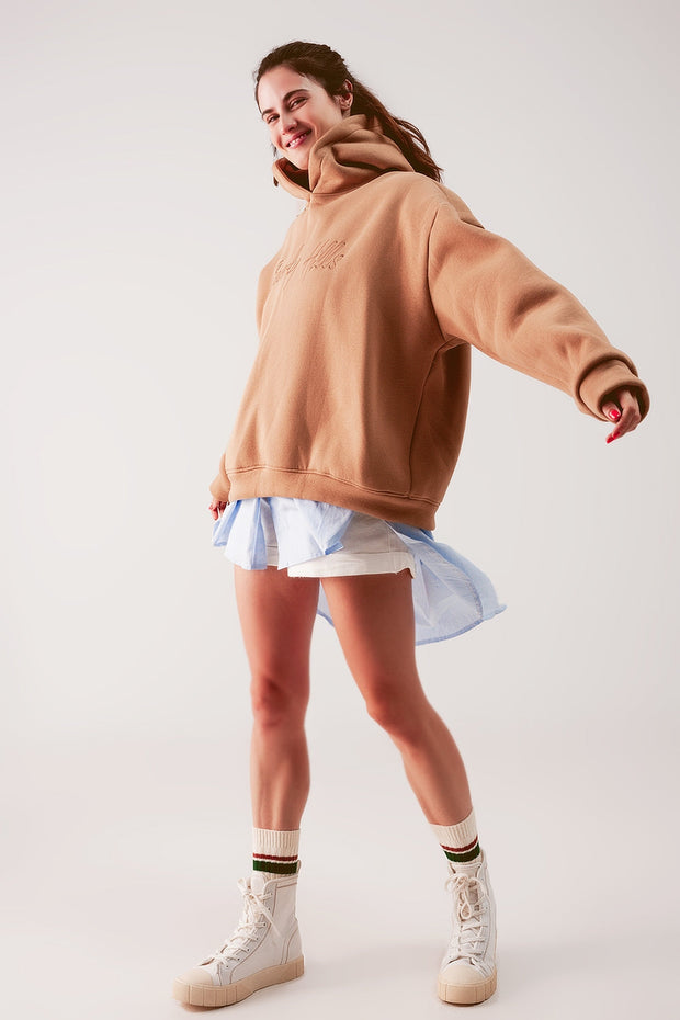 Oversized Boyfriend Hoodie in Beige