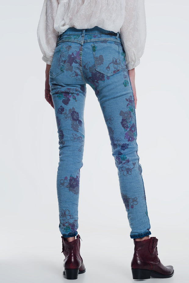 Reversible Wrinkled Denim Skinny Jeans