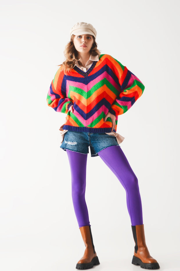 Striped Knit Sweater in Multi