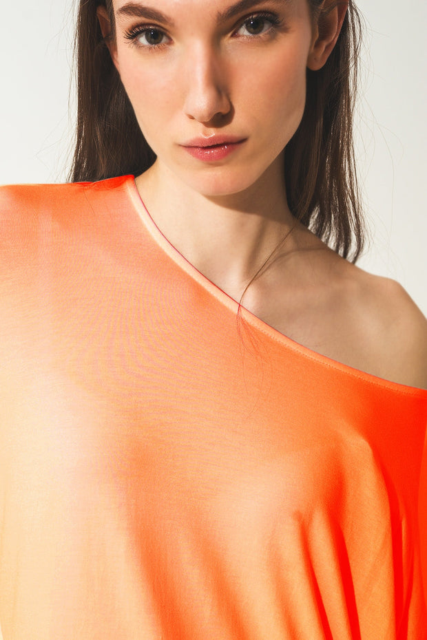 Long Sleeve Top in Hot Orange Modal