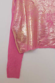 Pink Sweater With Metallic Glow