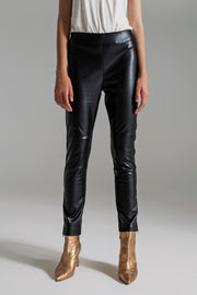 Black Faux Leather Effect Skinny Pants