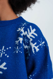 Blue Snowflake Sweater