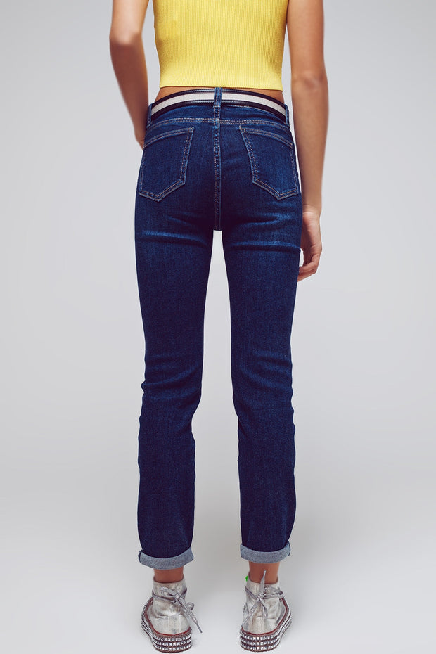 Skinny Fit Jeans in Mid Wash Blue