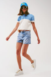 Denim Short in Light Blue Wash