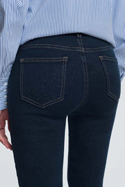 Sparkley High Waist Jeans in Dark Wash