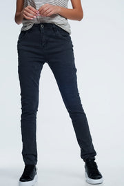 Drop Crotch Skinny Jean in Grey