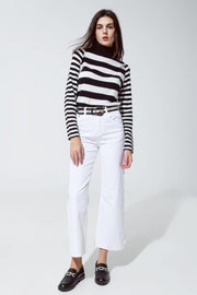 White Corduroy Cropped Pants