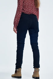 Drop Crotch Skinny Jean in Navy