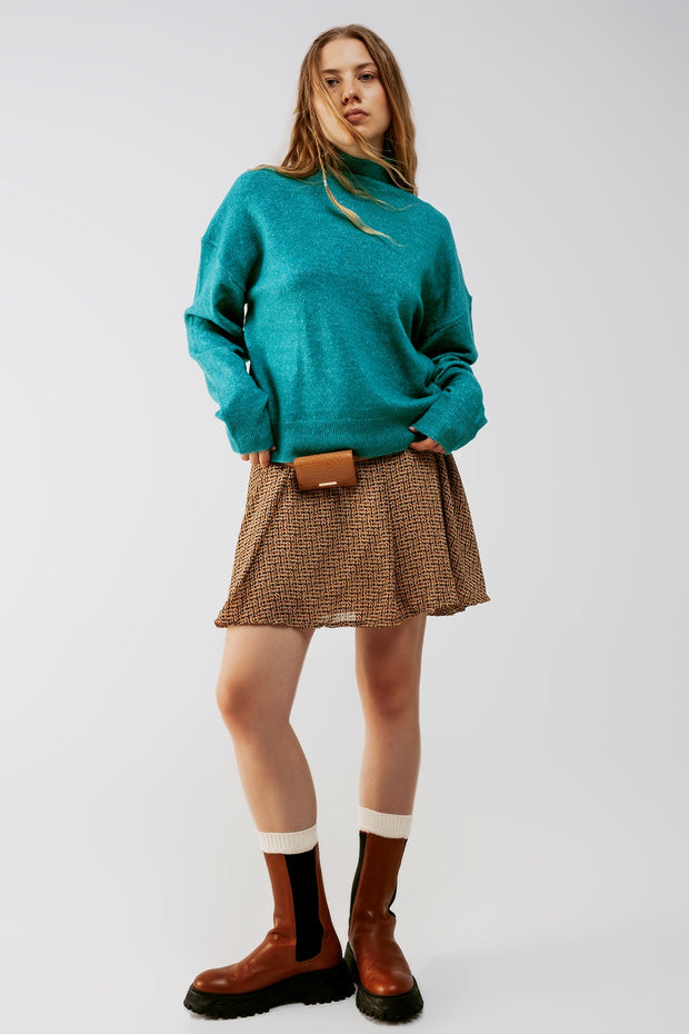 Super Soft High Neck Sweater in Light Green