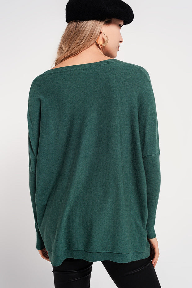 Batwing Jumper in Green