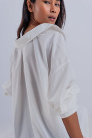 Relaxed Poplin Shirt in Cream