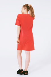 Red Midi T-Shirt Dress Boston 1984 University