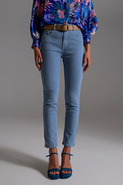 Stretch Cotton Skinny Jeans in Blue