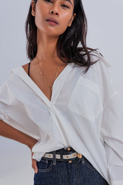 Relaxed Poplin Shirt in Cream