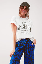 Los Angeles Slogan T Shirt in White