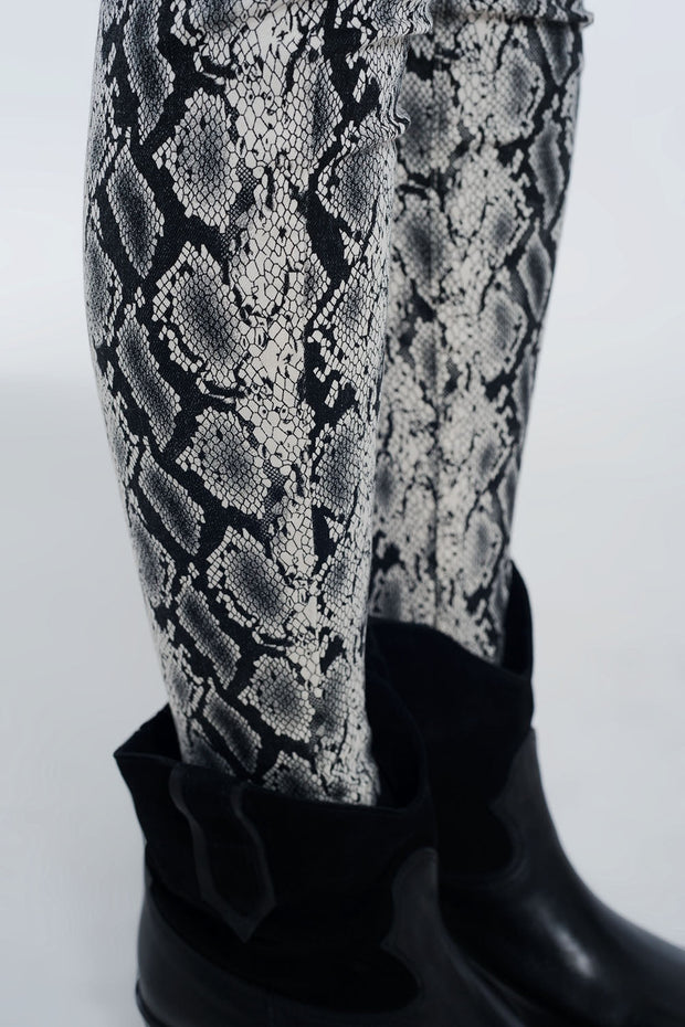 Black Pants With Snake Print