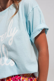 Beverly Hills T Shirt in Light Blue