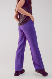 Straight Leg Tailored Pants in Purple