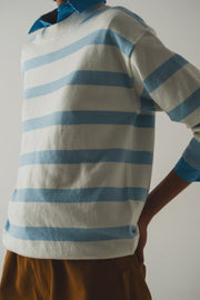 Long Blue Striped Sweater