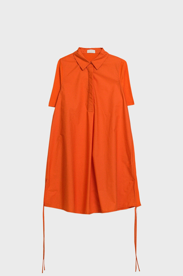 Super Oversized Crew Neck Dress in Orange