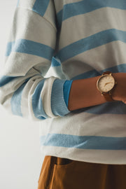 Long Blue Striped Sweater