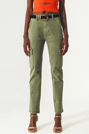 Relaxed Cargo Pants in Khaki