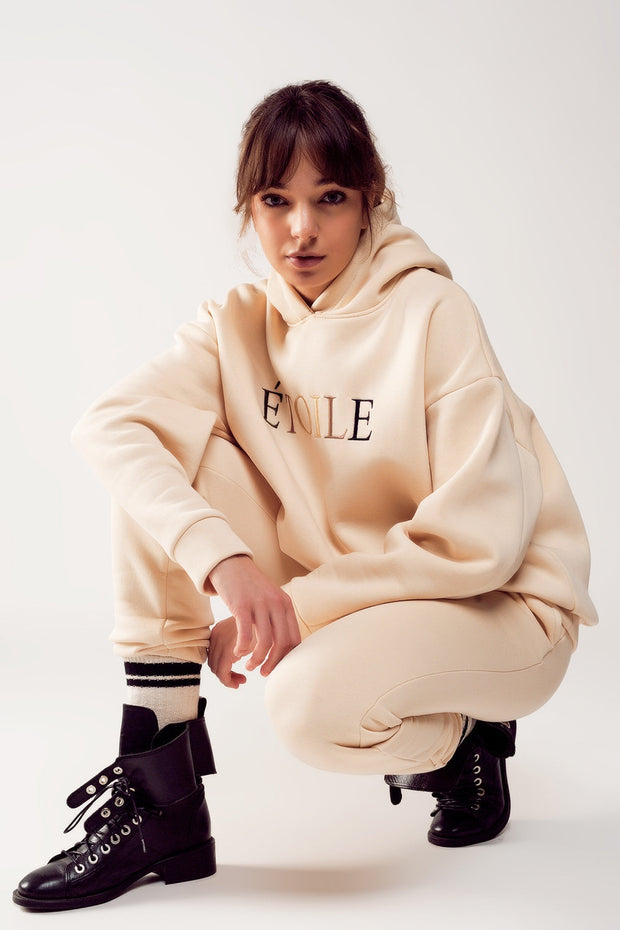 ETOILE Slogan Hoodie in Cream