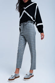 Gray Tartan Pattern Pants