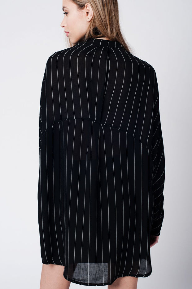 Black Stripe Long Shirt