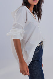 Relaxed Poplin Shirt in Cream