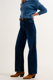 Relaxed Mom Fit Jeans in Mid Wash Blue