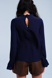 Flowing Navy Blouse