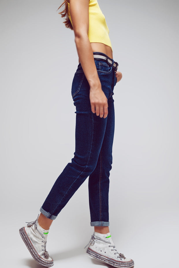 Skinny Fit Jeans in Mid Wash Blue