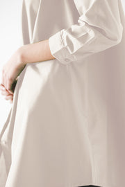 Oversized Poplin A-Line Shirt in White