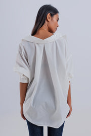 Relaxed Poplin Shirt in Cream