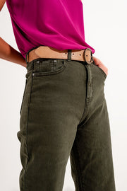 High Rise Slouchy Mom Jeans in Green