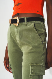 Relaxed Cargo Pants in Khaki