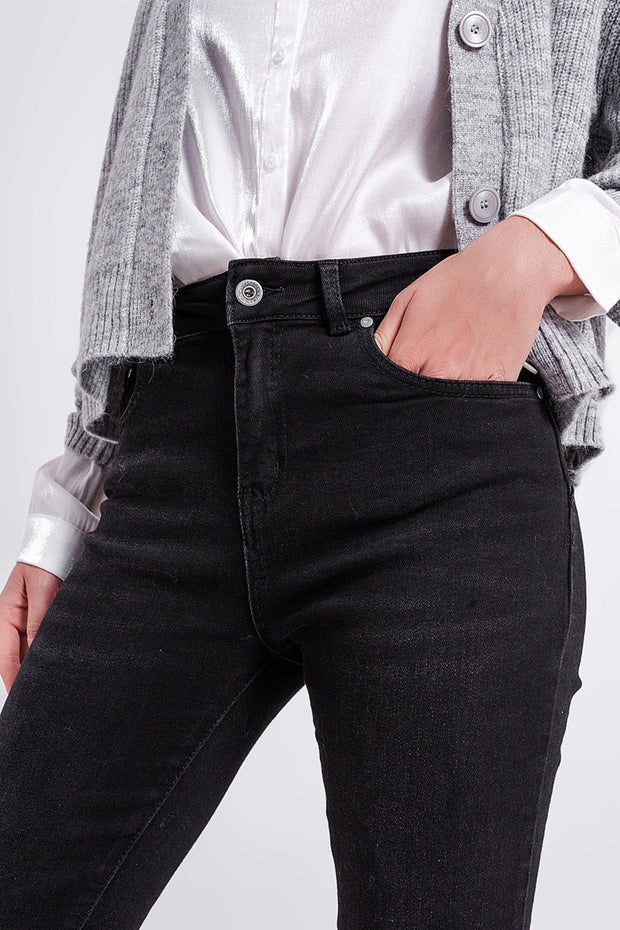 Super High Rise Skinny Leg Jeans in Black