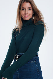 Green Turtleneck Sweatshirt