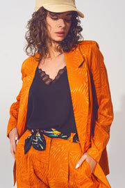 Oversized Zebra Print Blazer in Orange