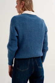 Blue Crew Neck Jumper