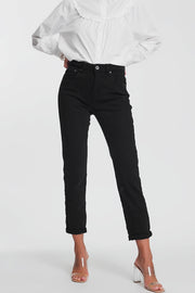 Straight Leg High Waisted Jeans in Black